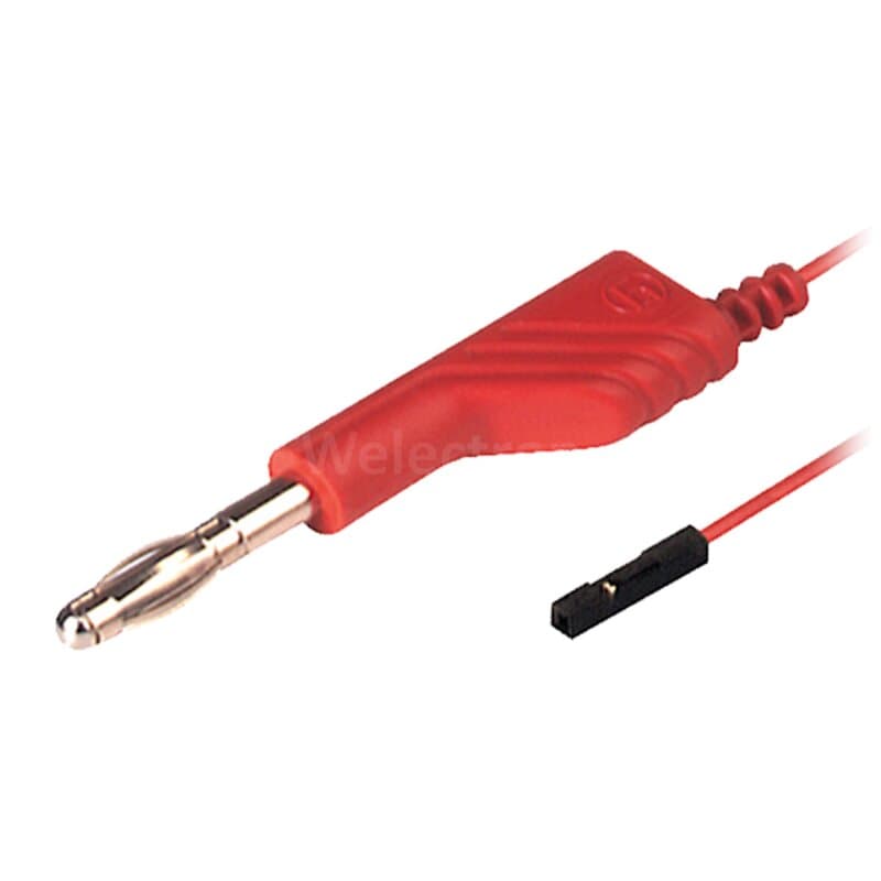 Hirschmann MAL N 4-0,64 RT Messleitung mit Bananenstecker für 0,64mm System, 1,00m rot