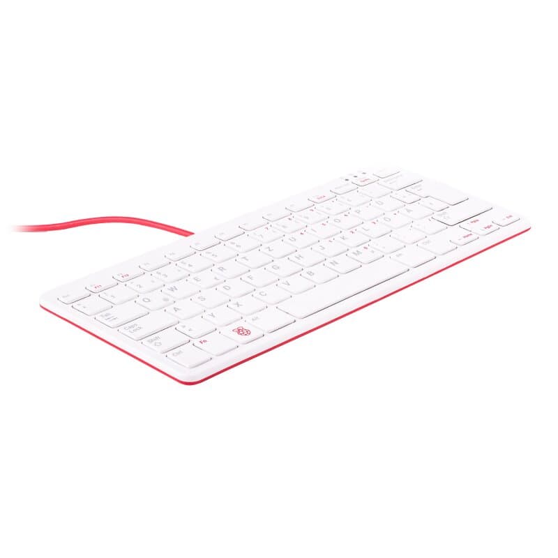Offizielle Raspberry Pi Tastatur mit USB-Hub rot/weiß (DE)