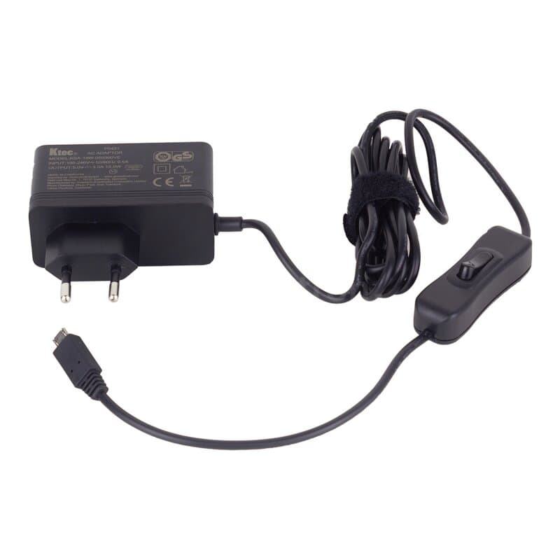 Groundvolt Steckernetzteil 5,1V/3A micro-USB mit Schalter (EU fixed)