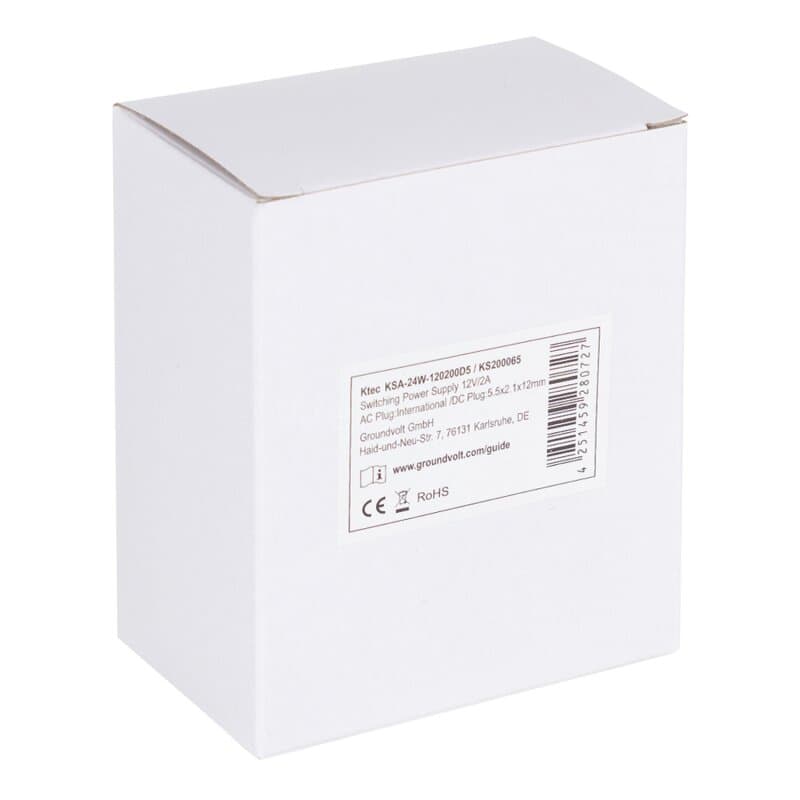 Groundvolt Steckernetzteil 12V/2A Hohlstecker 5,5x2,1mm (EU wechselbar)