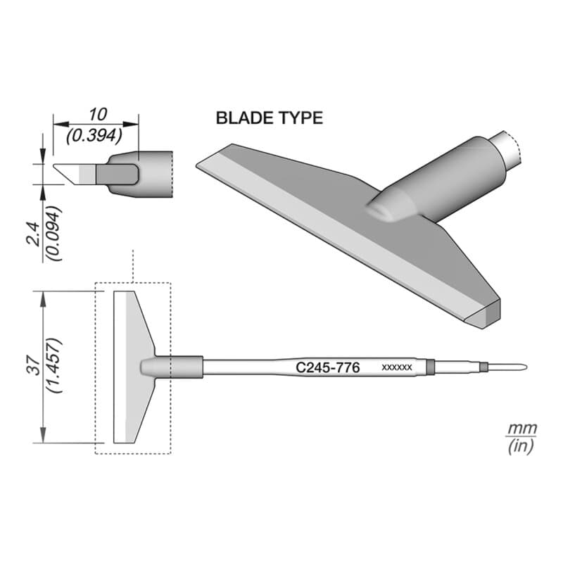 JBC C245-776 Lötspitze 37,0 x 2,4 mm Klinge