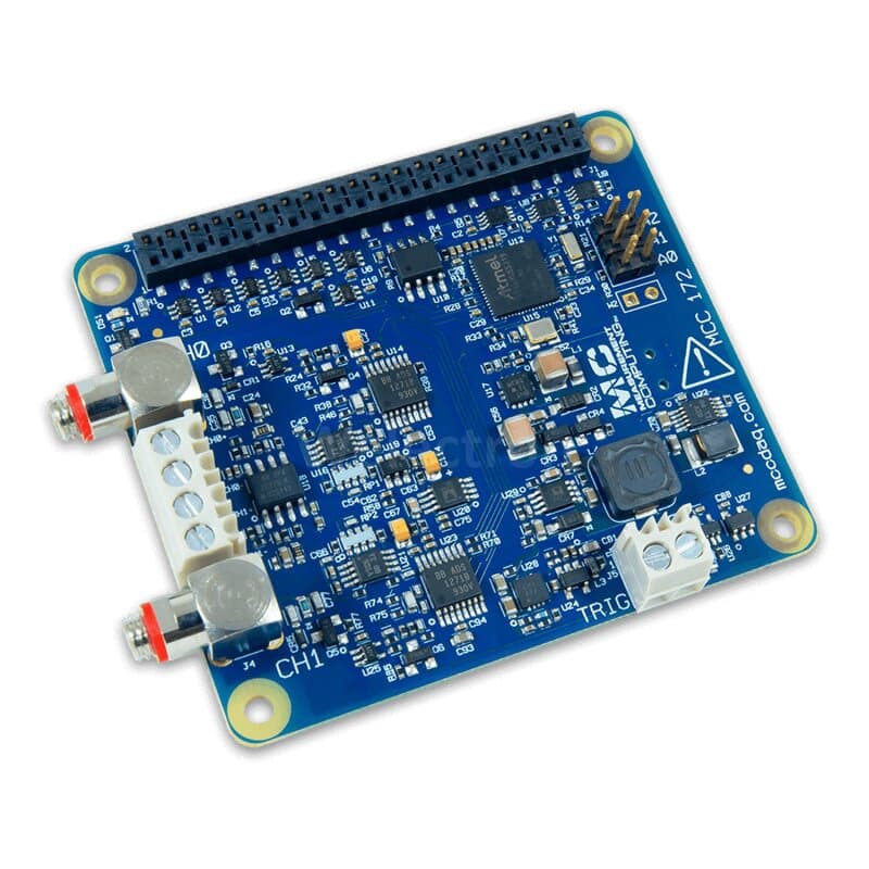 Digilent MCC 172 IEPE Sensor DAQ HAT für Raspberry Pi (2 CH 24-bit) mit Koaxialkabel
