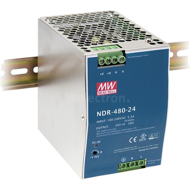 Meanwell NDR-480-48 Hutschienen-Schaltnetzteil 48V / 10A