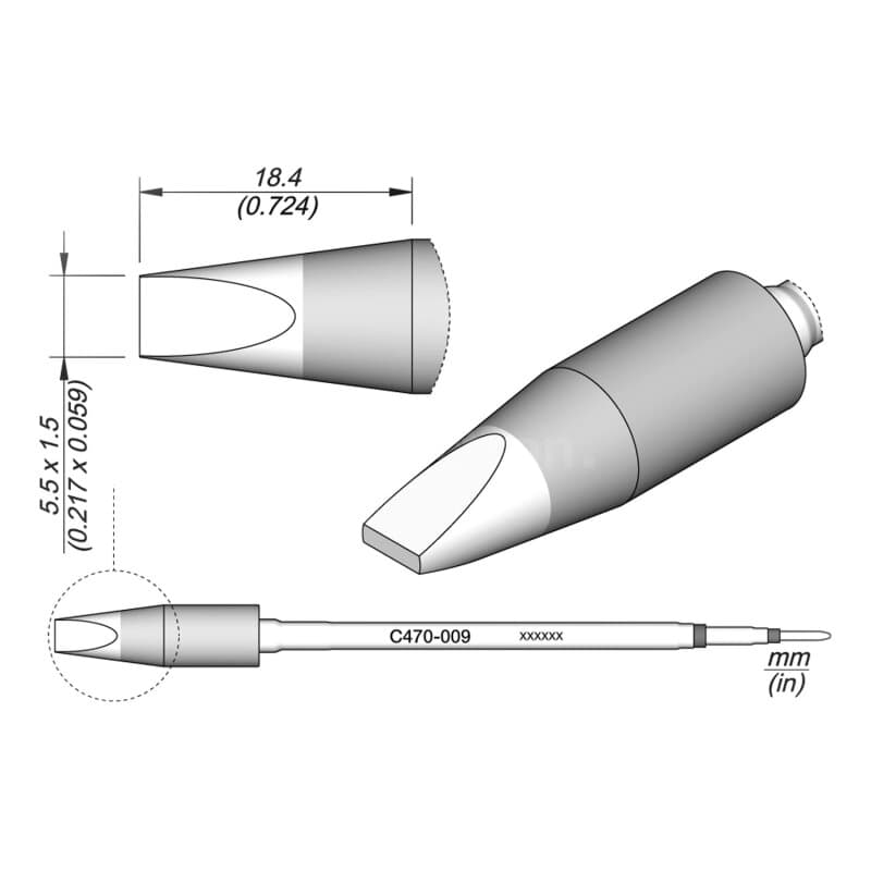 JBC C470-009 Lötspitze 5,5 x 1,5 mm Meißel gerade
