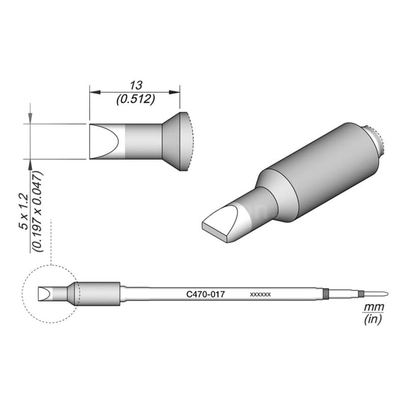 JBC C470-017 Lötspitze 5,0 x 1,2 mm Meißel gerade
