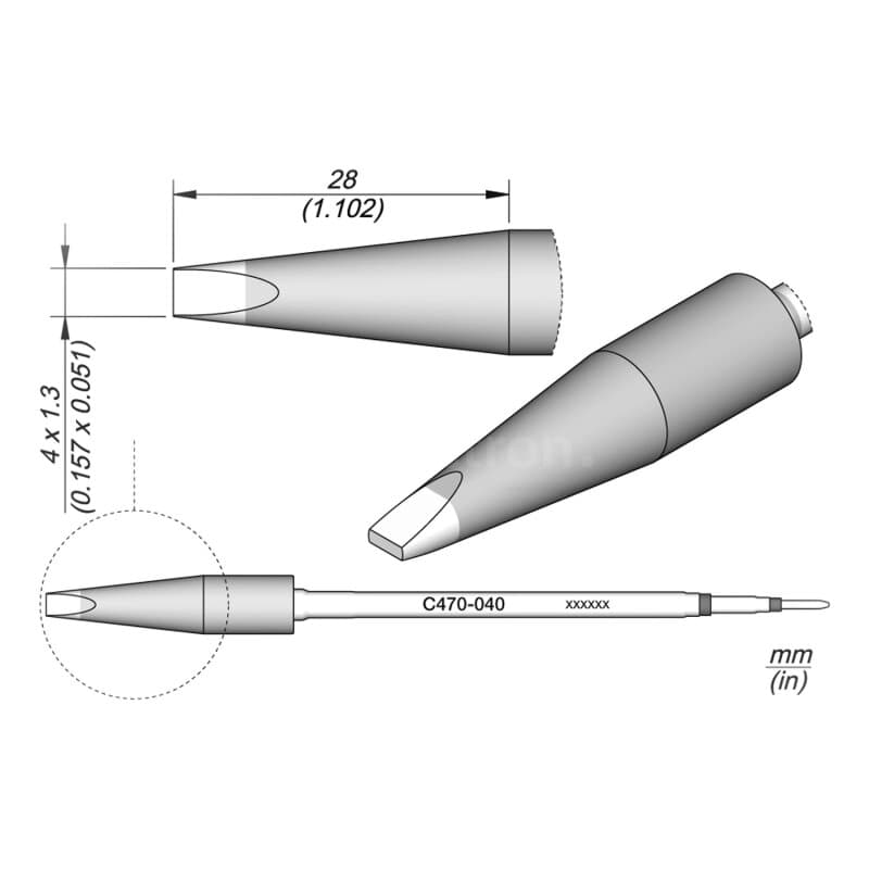 JBC C470-040 Lötspitze 4,0 x 1,3 mm Meißel gerade