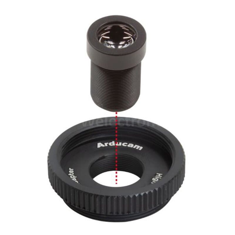 Arducam LN075 1/1.8'' 4K 25mm Low Distortion M12 Lens for OS08A10,OS08A20 and more image sensors with large optical format