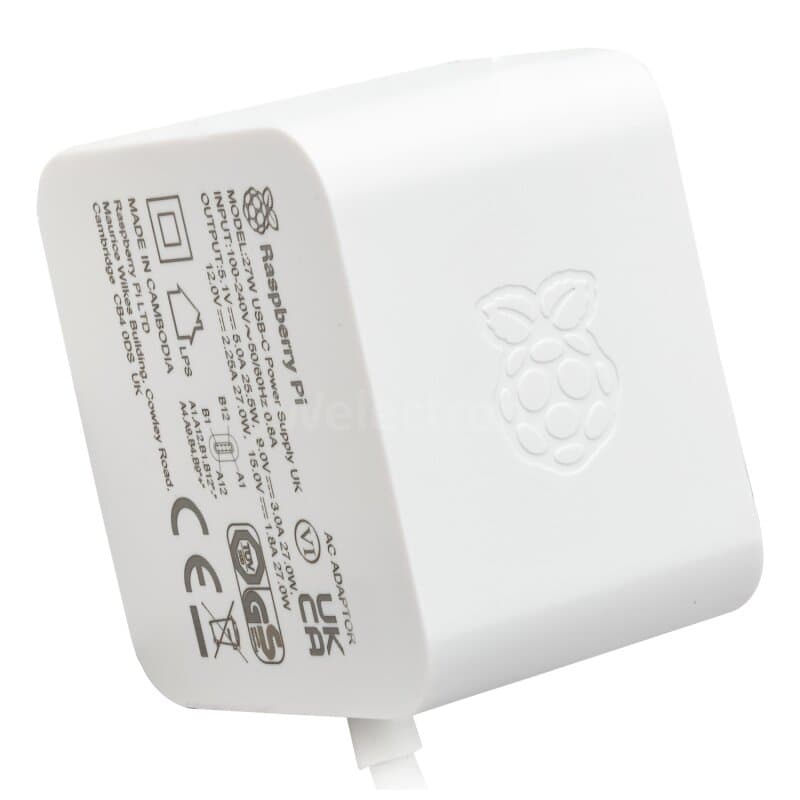 Offizielles Raspberry Pi 27W USB-C Netzteil weiß UK