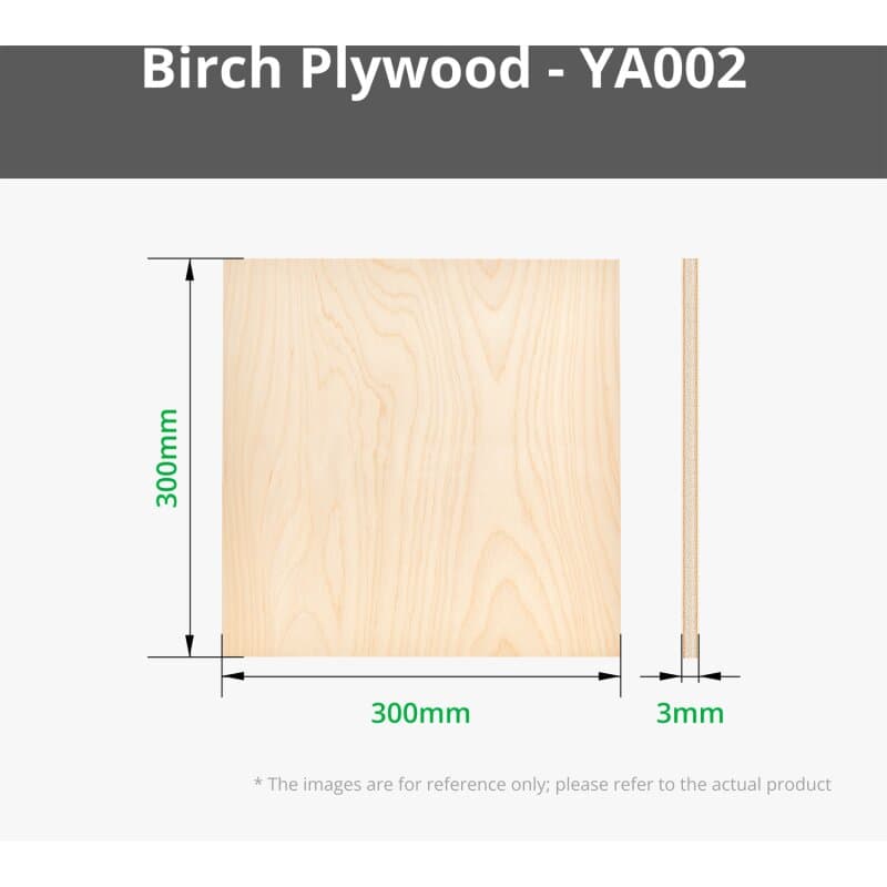 Bambu Lab B-YA002 3 mm Plywood, 6er-Pack Birch