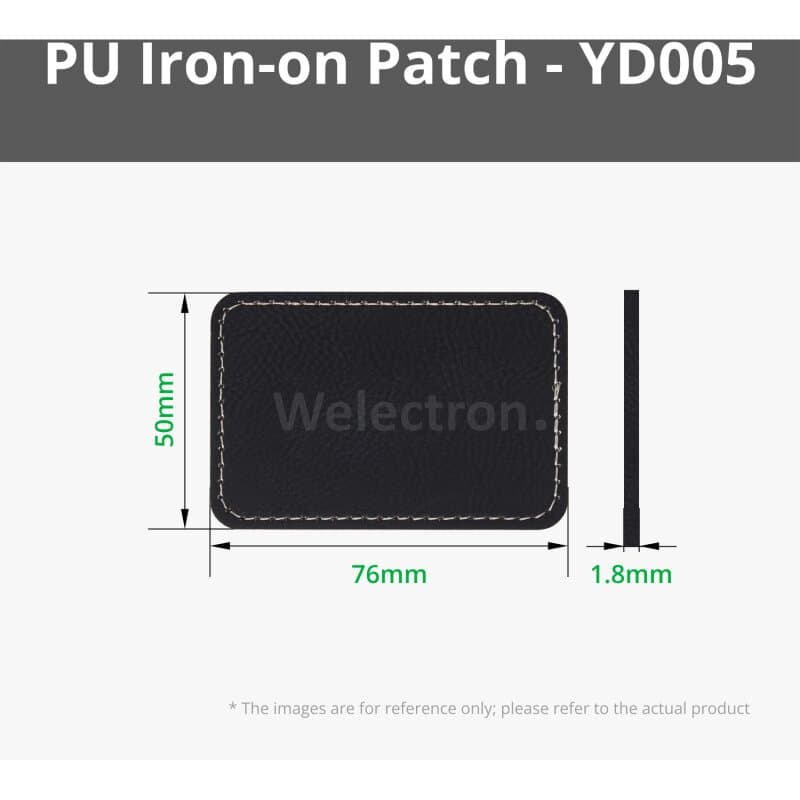 Bambu Lab B-YD005 Rectangular PU Iron-on Patch, 10er-Pack Black to Silver